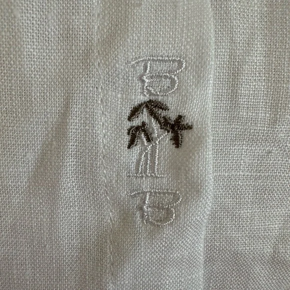 Bohio Men’s White Linen Fancy Guayabera Style Short Slv Shirt Embroidered Large - Picture 3 of 10